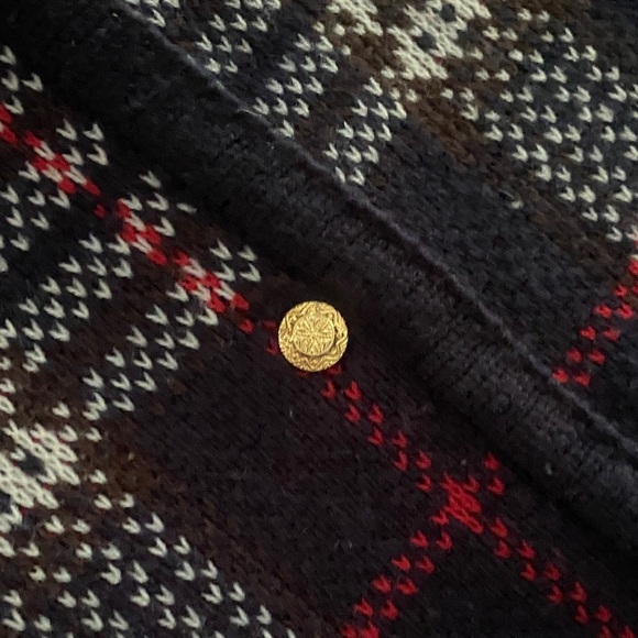 Vintage Navy and Red Plaid Cardigan - Picture 4 of 4